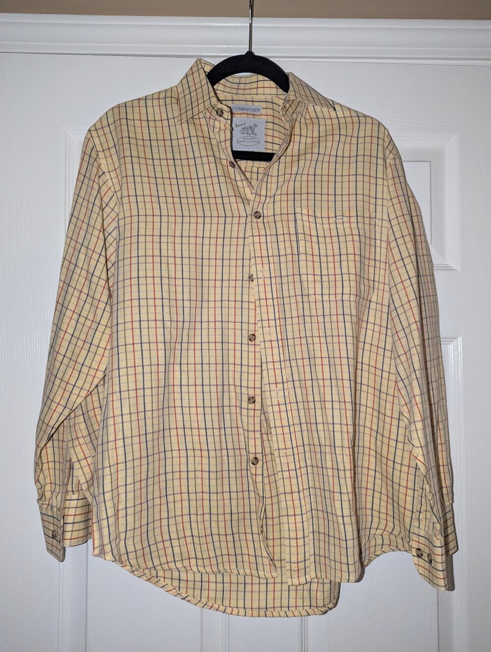 Carmarthen Light Yellow Plaid Button-Up Shirt